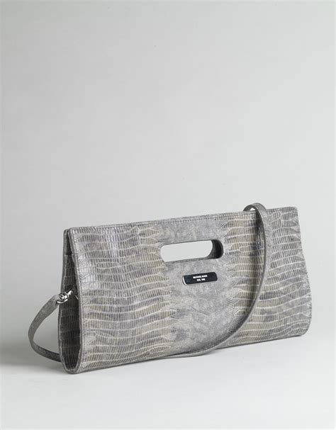 michael kors faux snakeskin clutch|Bags .